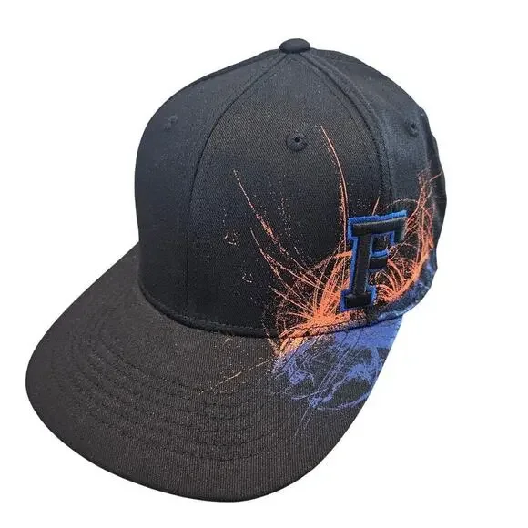 Vintage University of Florida Gators Fitted Flat Bill Hat Cap Black Graphic UF