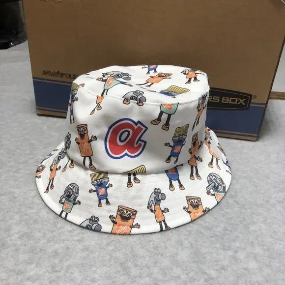 2025 MLB Atlanta Braves Home Depot Tool Race Bucket Hat Limited Edition Adult Sz
