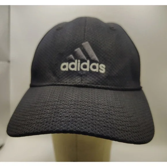 Adidas Black Baseball Cap‎ Flex Fit Logo Performance Sportswear Golf Hat