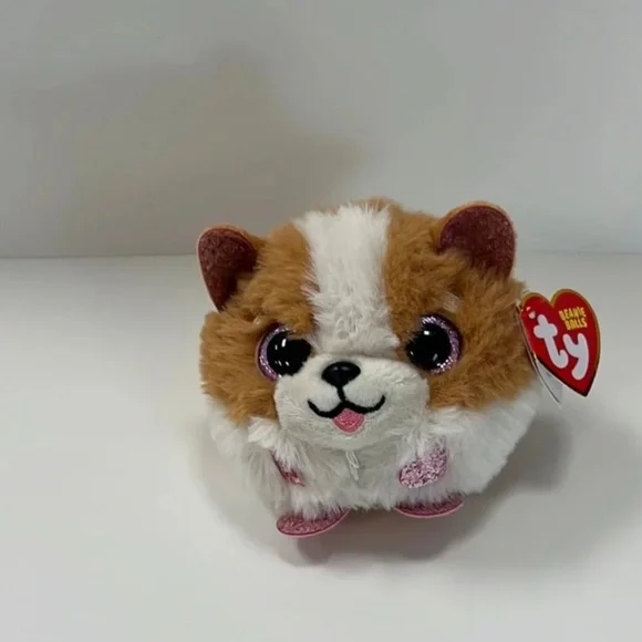 Ty Puffies (Beanie Balls) Plush - TANNER the Brown Dog (4 inch)