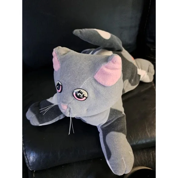 1985 Tonka Pound Pup Purries Gray Cat Kitten Plush Large Stuffed Toy Vintage Box