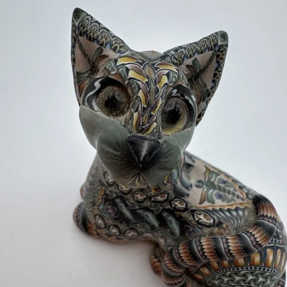 Jon Stuart Anderson Dragonfly Cat‎ Polymer Clay Figurine Feline Sculpture Kitten