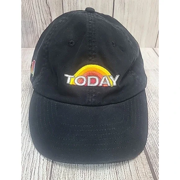 Vintage Today Show NBC Strapback Hat Cap Black Embroidered Head Shotz KC Caps
