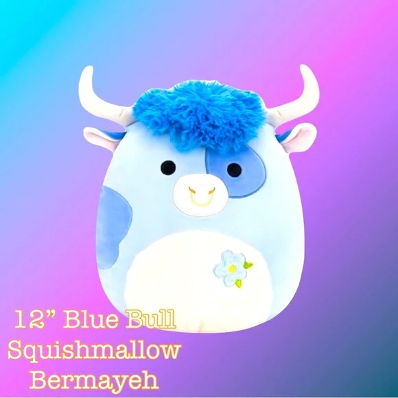 Squishmallows 12” Blue Bull NWT