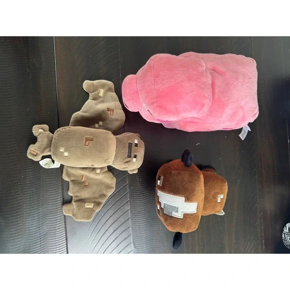 Minecraft Plush Bundle Pig, Muddy Pig, Llama, Brown Panda Stuffed Animal Toy‎