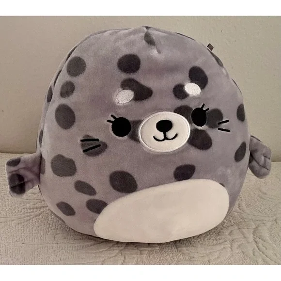 Squishmallows Seal Plush Grey‎ Spotted Stuffed Animal Cuddle Soft Toy