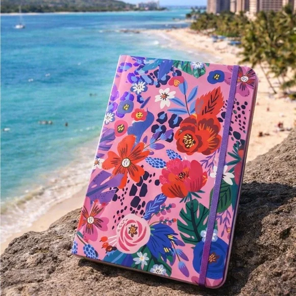 NWT 🌺 Floral Pink Notebook with Elastic Band Journal Girly 🌺