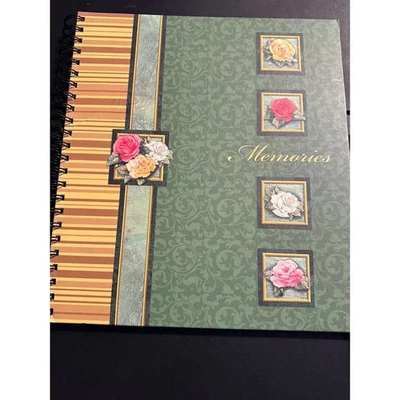 Vintage Floral Rose Memories Scrapbook Album Spiral‎ Bound