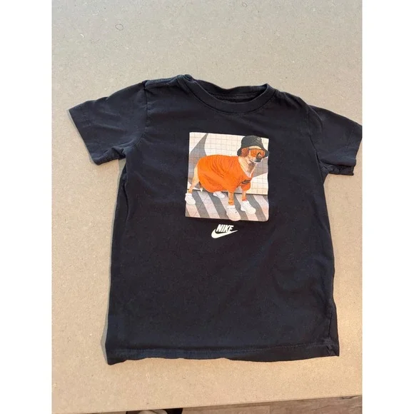 Kids‎ Nike Black Dog Graphic T Shirt Short Sleeve The Nike Tee Size XS
