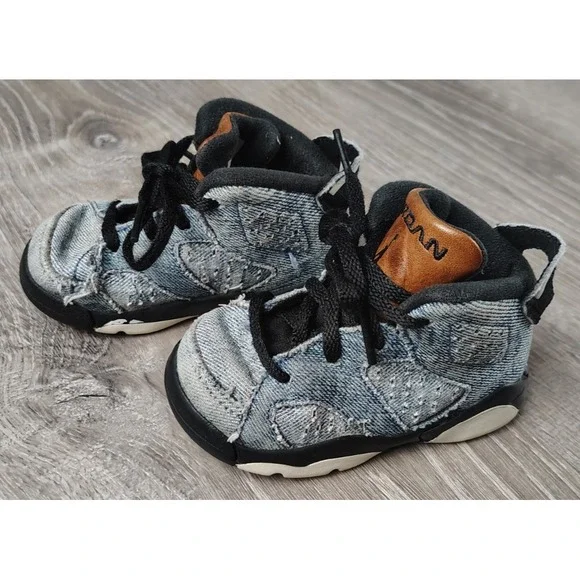 Nike Air Jordan 5C Retro‎ Blue Washed Denim Infant Shoes CV5488-401 ** Flaw