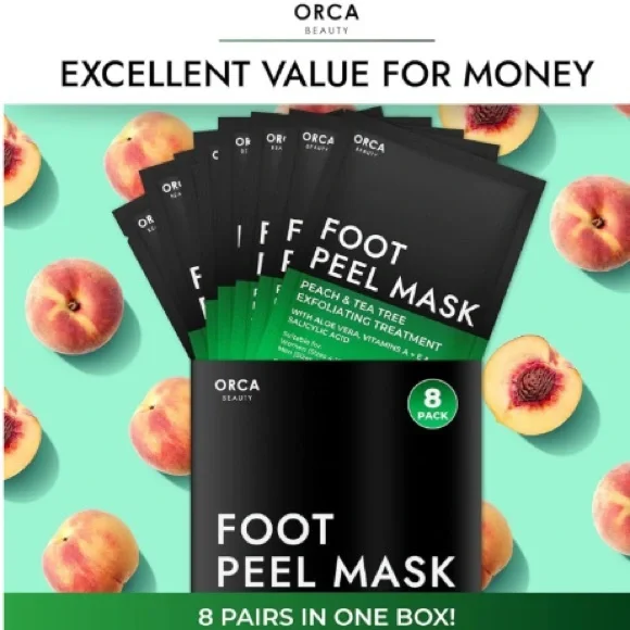 Orca Beauty Foot‎ Peel Mask, New in Box, Pais of (8)