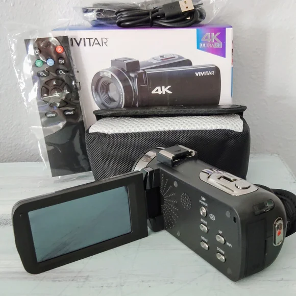 Vivitar 4k Black Digital Camcorder Built in Wifi 3 inch touch screen