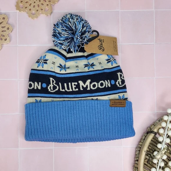 Blue Moon Brewing Knit Beanie with Pom Pom