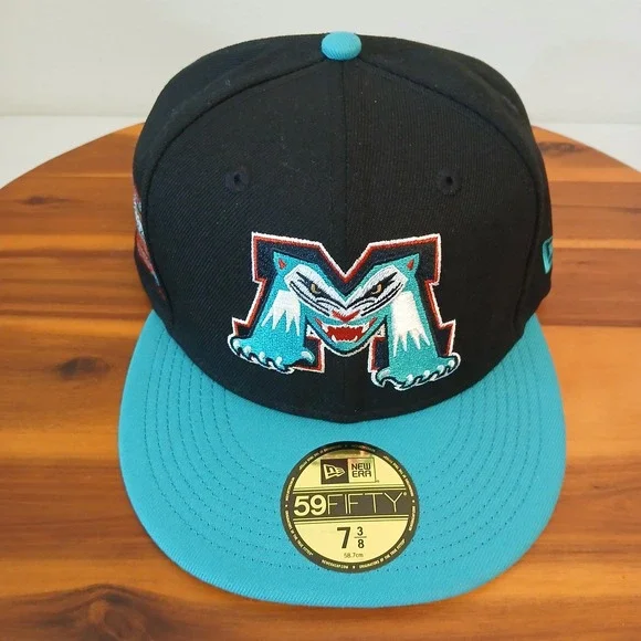 Michigan Battle Cats Hometown Collection Hat Black‎ Teal 7 3/8 New Era 59FIFTY