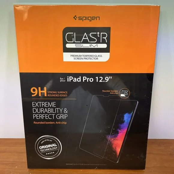 iPad Pro 12.9 in | Spigen [ Glas.tR Slim ] Slim Sensor Opening Screen Protector