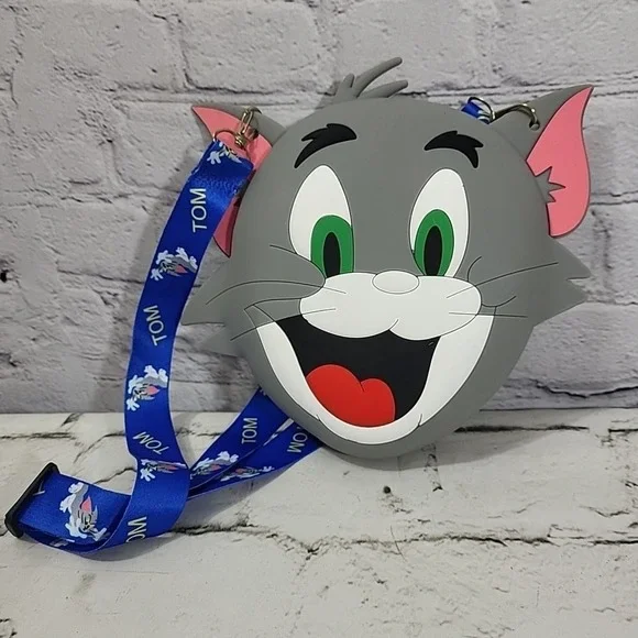 Warner Bros Tom Jerry‎ Bag Tom Cat Rubber Head Face Small Novelty Purse