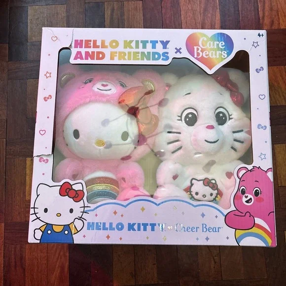 Hello‎ Kitty And Friends X Care Bears Cheer Bear Collectible Plush 2 Pack