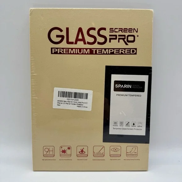 Sparin Glass Screen Protector For Pro 9.7 Inch iPad Pro 9.7/‎ iPad Air 2 Sealed