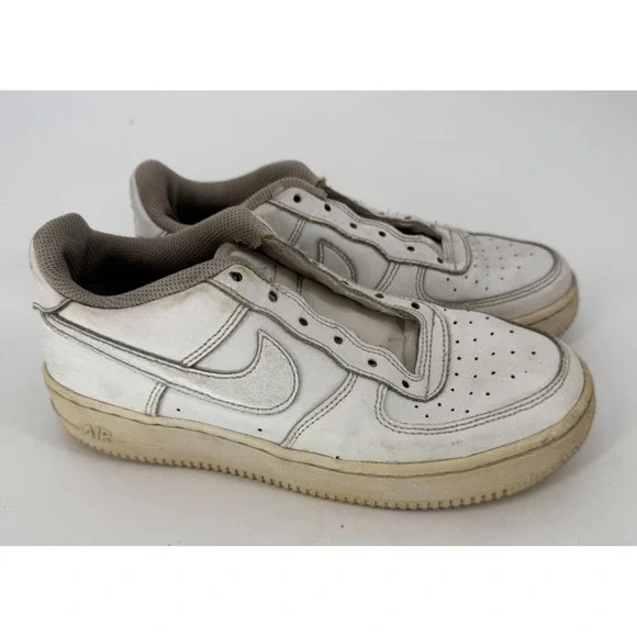 Nike Air Force 1 Low White Leather Sneakers Youth 5Y EU 37.5 Classic Streetwear