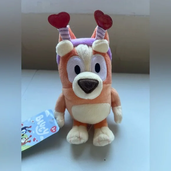 valentines day bluey bingo smoochy kiss heart headband plush