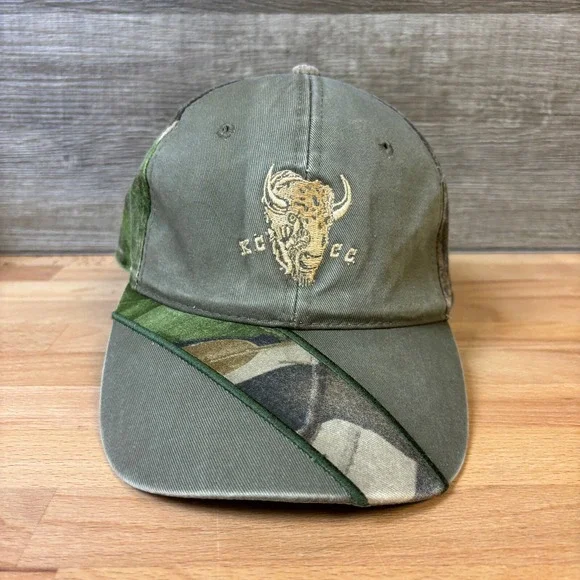 Kansas City Coutry Club Hat Cap Strap Back Brown Green Camo Outdoors‎ Adjustable