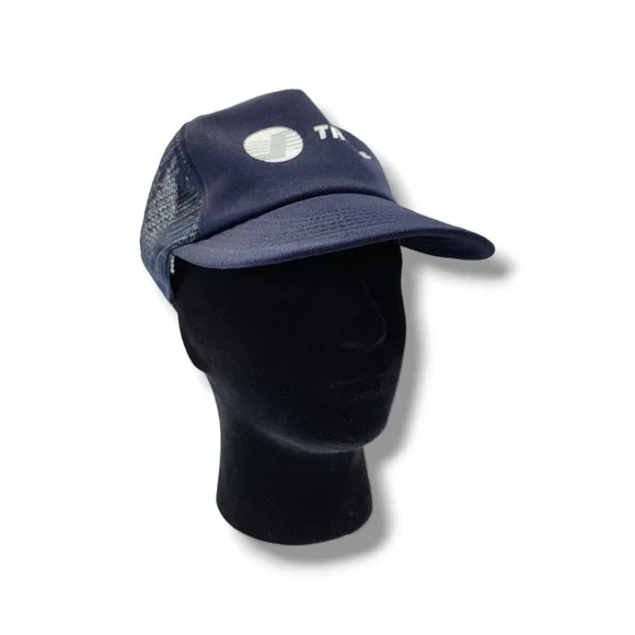 Vintage Trane Mesh Foam Snapback Trucker Hat Cap Blue USA‎ Made