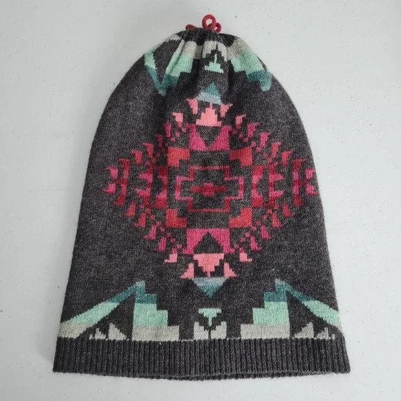 Polo Ralph Lauren Hat Beanie Mens One Size Multicolor Aztec Wool Knit Tribal