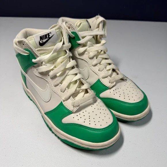 Nike‎ Dunk High 5.5Y Phantom Stadium Green Leather Sneakers DB2179-105