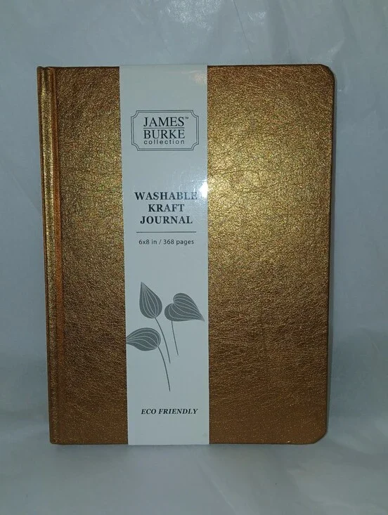 Hardcover Metallic Gold Washable Kraft Journal 6x8, 368 Pages, James Burke