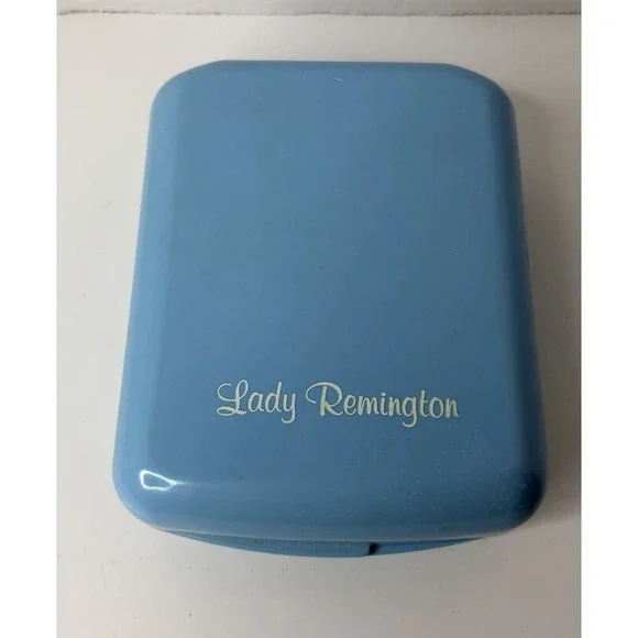Vintage Lady Remington Electric‎ Shaver Blue Travel Case Corded Working 1970s