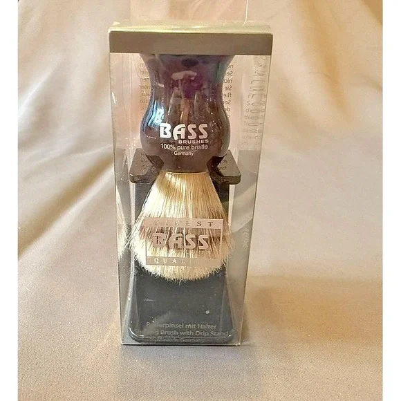 New BASS Men Shaving Brush Drip Stand Made in Germany Finest Quality 4
