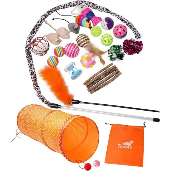 NIB-European Toozey 26 Pcs Cat & Kitten toys-27 cm high and 70 cm length