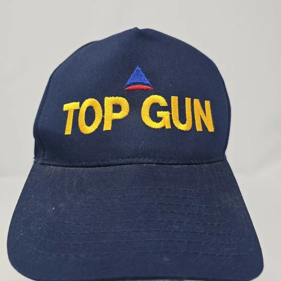 NISSIN Top Gun black cap hat, adjustable.‎ Vintage.