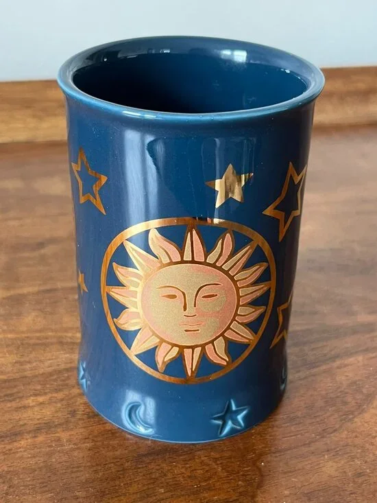 Vintage Springmaid Celestial Cosmos Tumbler Bathroom Cup Sun Moon Stars 90s Y2K