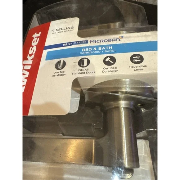 Kwikset Satin Nickel Privacy Door Handle Set‎ for Bathroom Bedroom