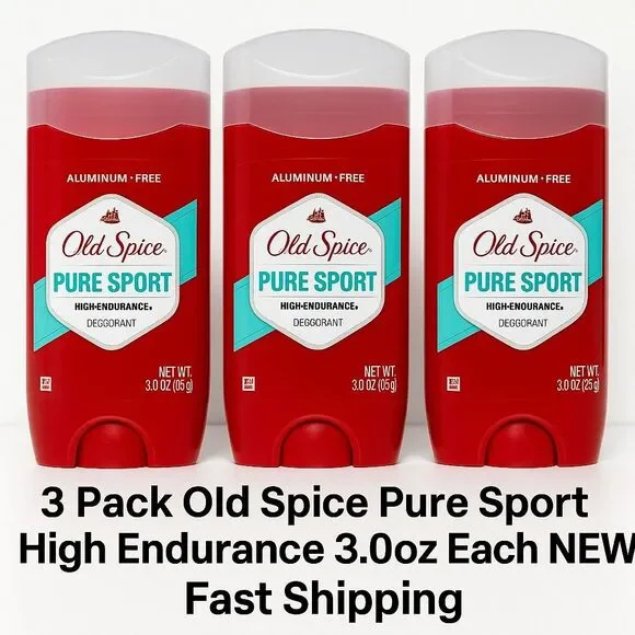 3‎ Pack Old Spice Pure Sport High Endurance 3.0oz Each NEW