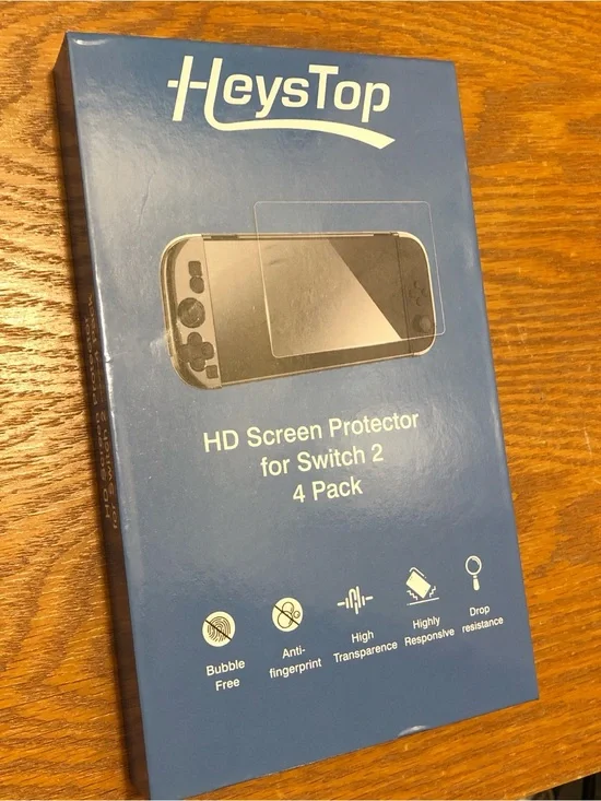 HeysTop HD Screen Protector Pack for Switch 2 - Blue Packaging