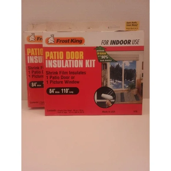 2pk Frost King Patio Door Insulation Kit 84 x 110 In. Shrink Film V76