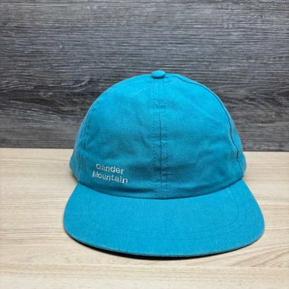 Vintage‎ Gander Mountain Hat Cap Snap Back Blue Outdoor Fishing Hunting 90s Teal