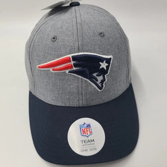 New England Patriots Hat Adjustable NFL Team Apparel Gray Blue NFL Football Men