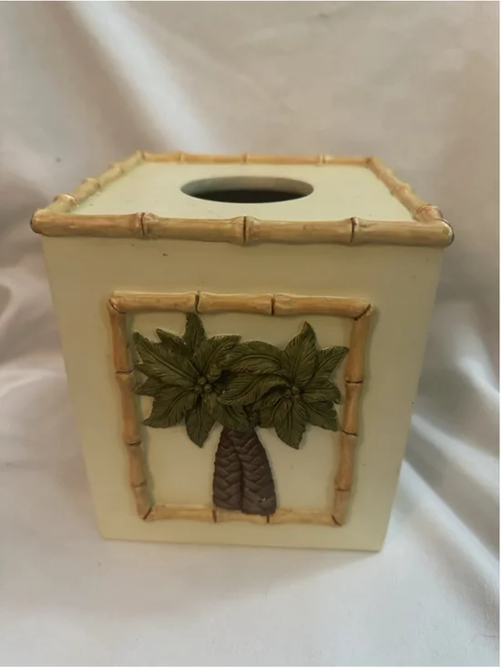 Beautiful Heavy Palm Tree Tissue Box Cover