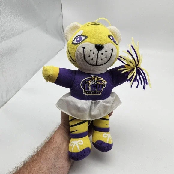 LSU‎ Tigers Stuffed Plush Cheerleader Doll Purple Yellow NCAA Football Gametime