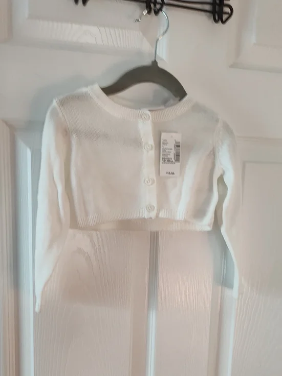The Children's Place White Cropped Button Cardigan