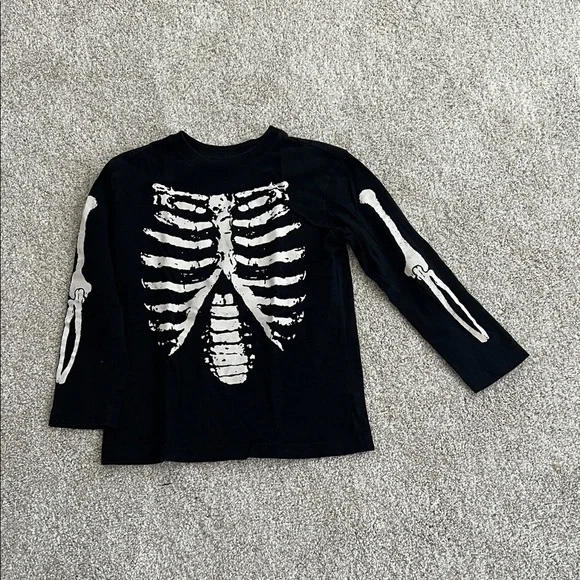 The Children's Place Black Skeleton Long Sleeve Tee