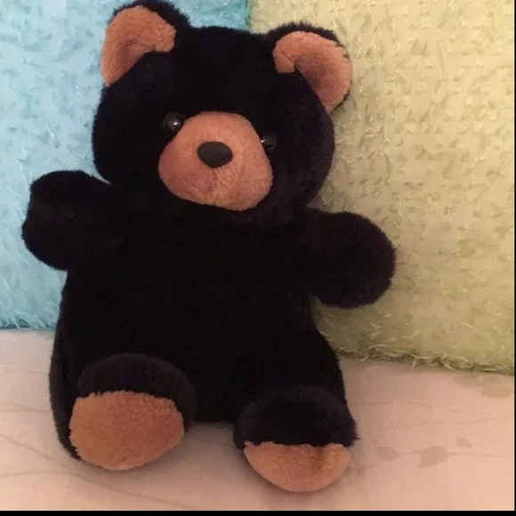 Plush Cuddly Soft Black Teddy Bear Stuffed Animal NWOT