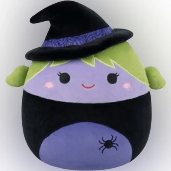 Squishmallows Witch Stuffed Animal - Black, Green, Purple
