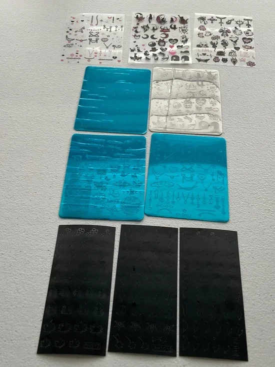 Acrylic Nail Stamping Plate Set - Blue & White Options