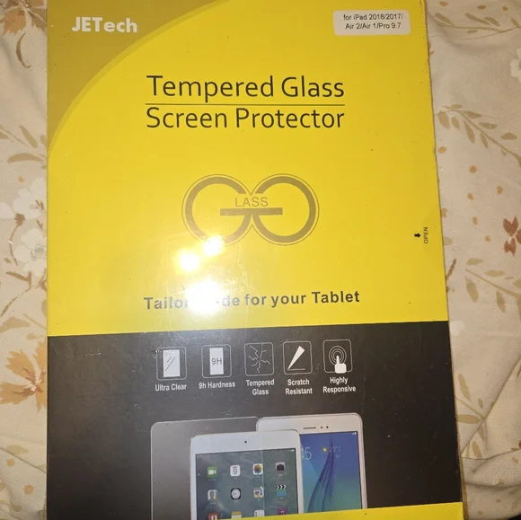 Yellow Tempered Glass Screen Protector for iPad