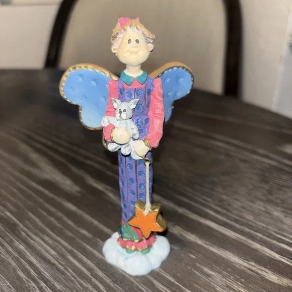 Russ Berrie Heavensent Figurine Girl Holding Cat And Star, 5