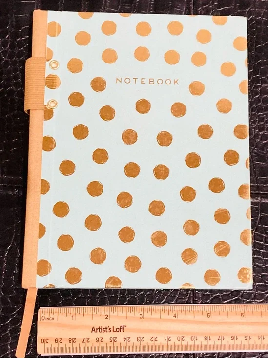 Think Ink Dot Notebook - Mint with Gold Dots and Pen Holder